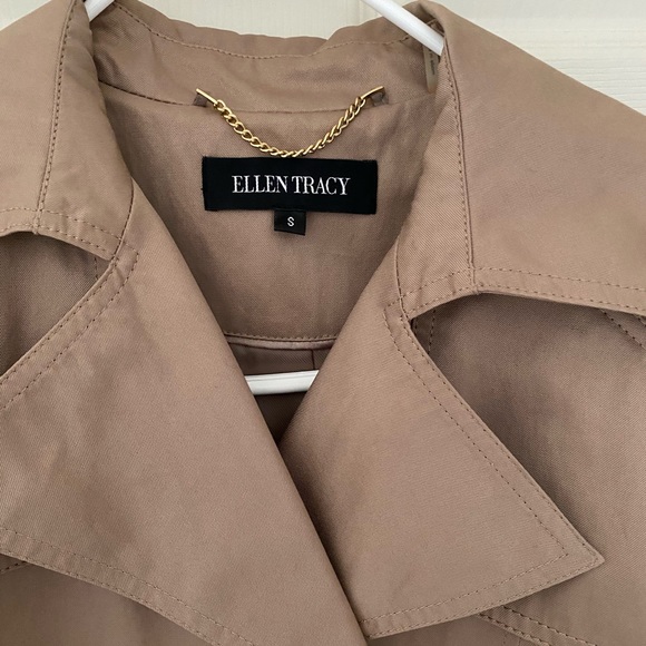 Ellen Tracy beige tan trench coat size small - Picture 3 of 11